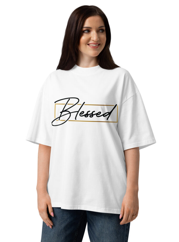 Blessed - Unisex organic oversized high neck t-shirt
