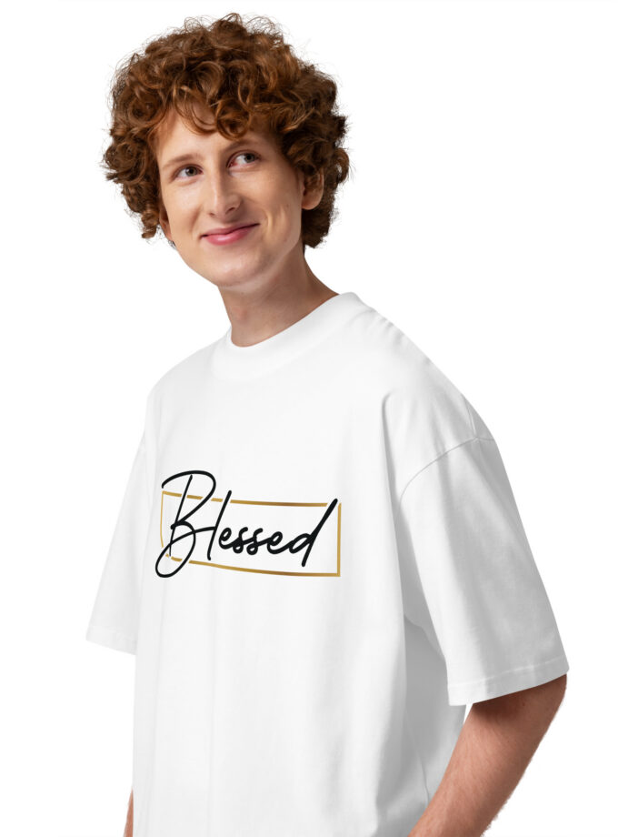 Blessed - Unisex organic oversized high neck t-shirt